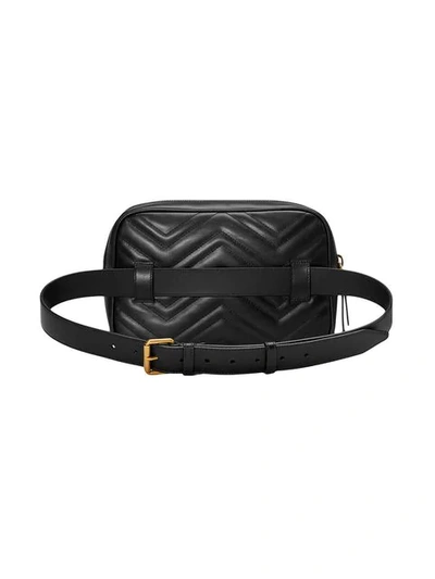 Shop Gucci Gg Marmont Matelassé Belt Bag In Black