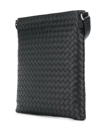 Shop Bottega Veneta Intrecciato Weave Messenger Bag In Black