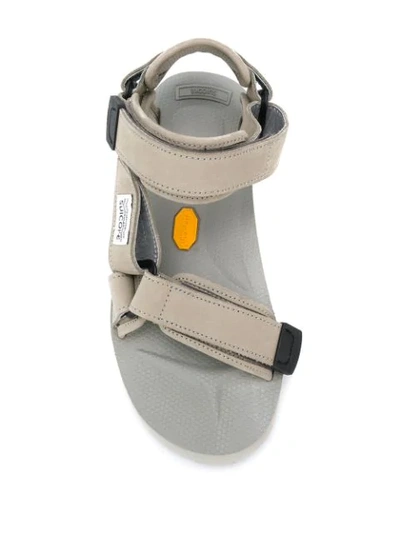 Shop Suicoke Textured Strap Sandals In Grey