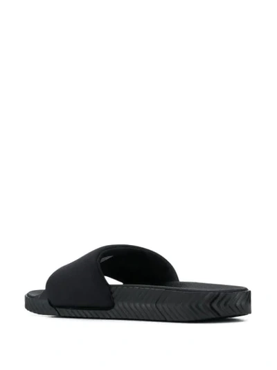 Shop Adidas Originals By Alexander Wang Adilette Logo Print Slides In Black