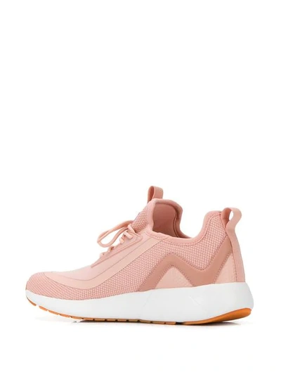 Shop Ea7 Logo Embossed Sneakers In Pink