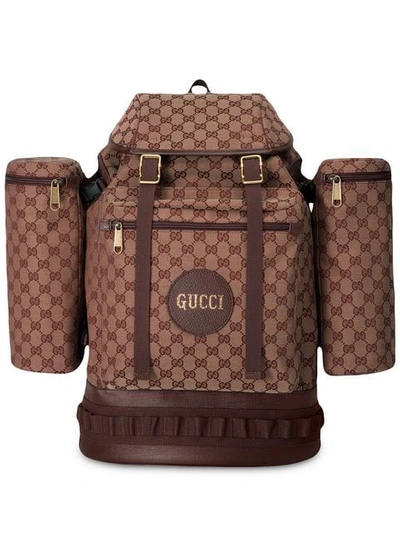 Shop Gucci Large Gg Pattern Backpack In Brown