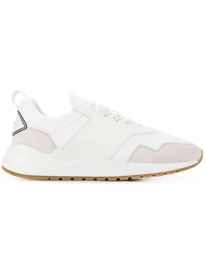 Shop Buscemi Logo Panelled Sneakers In White