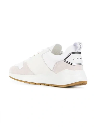 Shop Buscemi Logo Panelled Sneakers In White