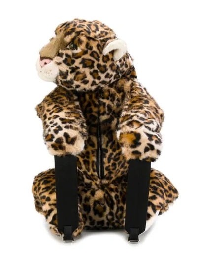 Shop Dolce & Gabbana Leopard Stuffed Toy Backpack In Neutrals