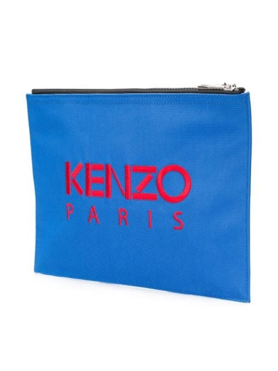 Shop Kenzo Tiger A4 Pouch - Farfetch In 74 Blue