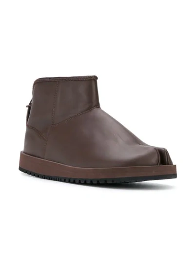 Shop Suicoke Tabi-toe Ankle Boots In Brown