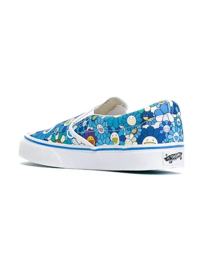 Shop Vans Vault By  X Takashi Murakami Floral Slip-on Sneakers In Blue