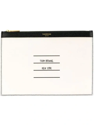 Shop Thom Browne Paper Label Small Tablet Holder In Black