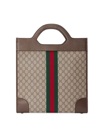 GUCCI OPHIDIA GG中号托特包 - 棕色