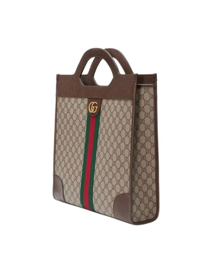 GUCCI OPHIDIA GG中号托特包 - 棕色