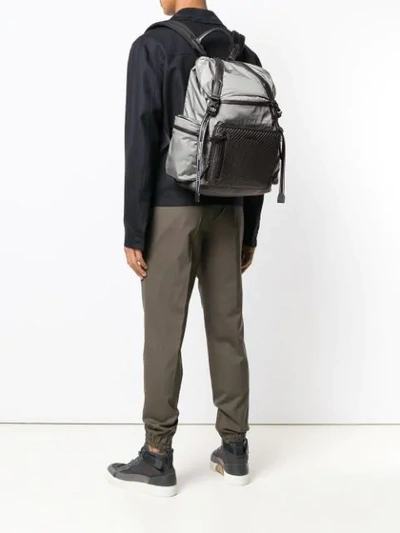 Shop Ermenegildo Zegna Xxx Buckled Backpack - Grey