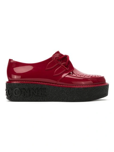 Shop À La Garçonne X Melissa Flatform Creepers In Red