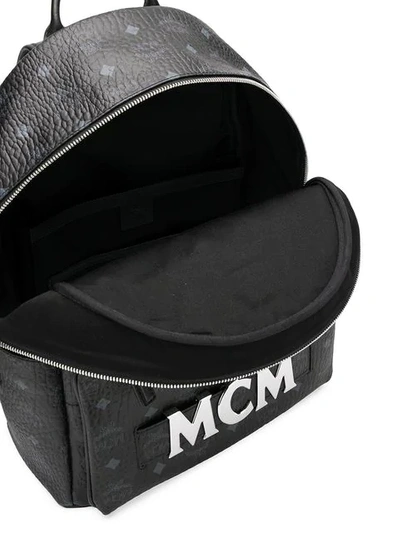 Shop Mcm Monogram Print Backpack In Black