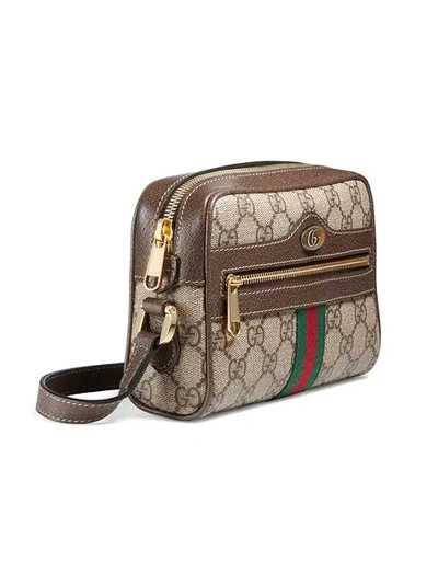Shop Gucci Mini Ophidia Shoulder Bag In Brown ,multicolour