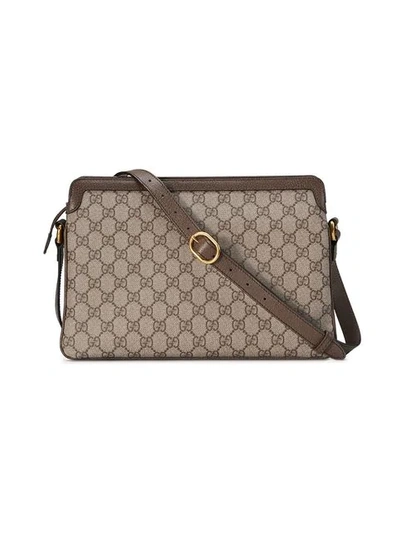 Shop Gucci Gg Supreme Medium Shoulder Bag In Neutrals