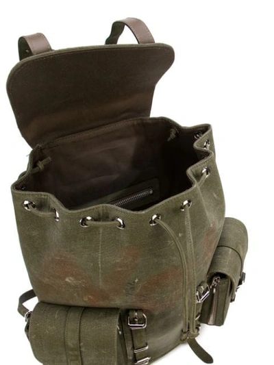 Shop Readymade Distressed Back Pack In Green