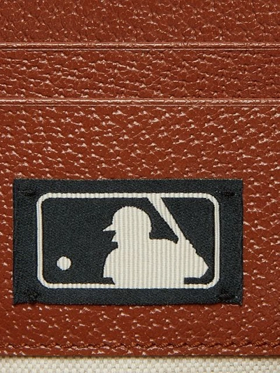 Shop Gucci Original Gg Pouch With Ny Yankees™ Patch In Neutrals