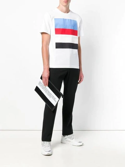 Shop Calvin Klein Jeans Est.1978 Logo Striped Pouch In Black