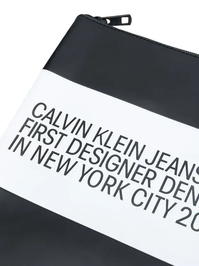 Shop Calvin Klein Jeans Est.1978 Logo Striped Pouch In Black