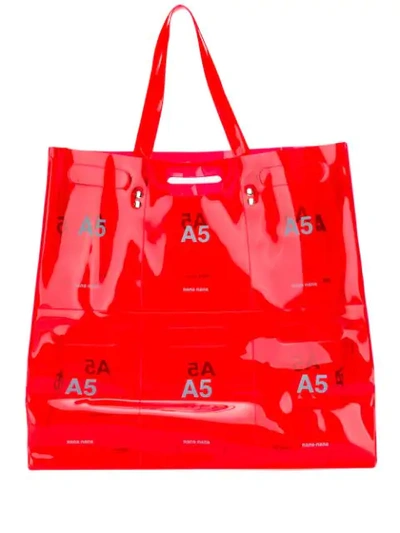 Nana-nana A5 Panelled Tote In Red