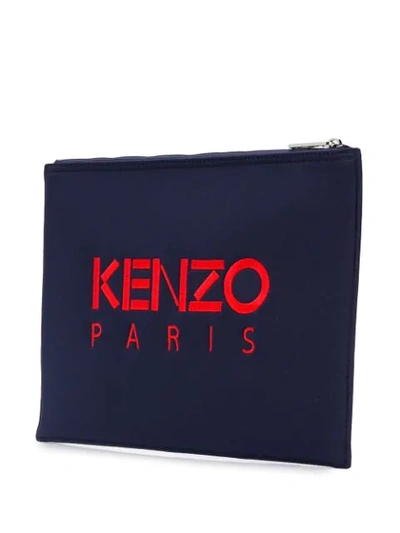 Shop Kenzo Tiger Laptop Pouch In Blue