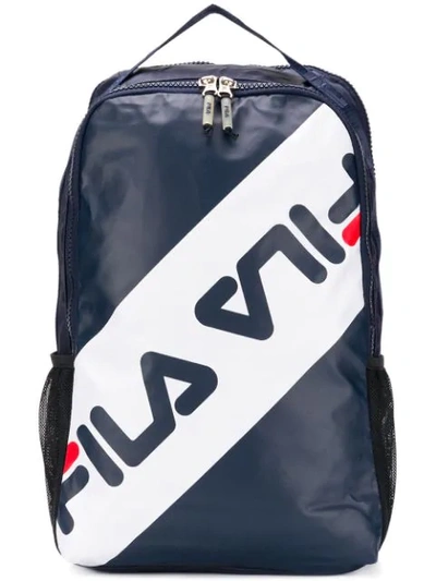 Shop Fila Front Logo Backpack In Blue