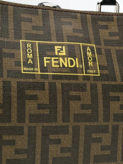 Shop Fendi Ff Logo Shopper Tote In Brown