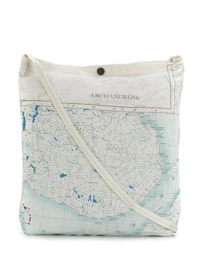 Shop Raeburn Medium Silk Maps Shoulder Bag In White