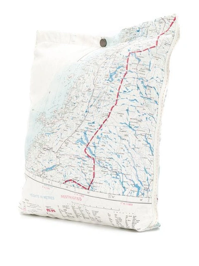 Shop Raeburn Medium Silk Maps Shoulder Bag In White