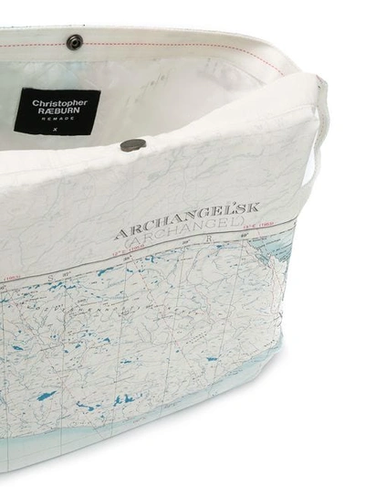 Shop Raeburn Medium Silk Maps Shoulder Bag In White