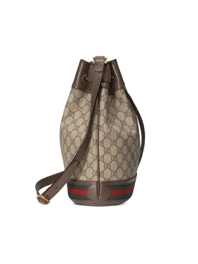 Shop Gucci Ophidia Gg Bucket Bag In Neutrals
