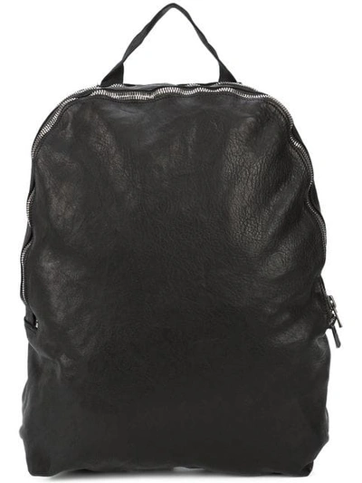 Shop Guidi Zipped Minimal Backpack In Black