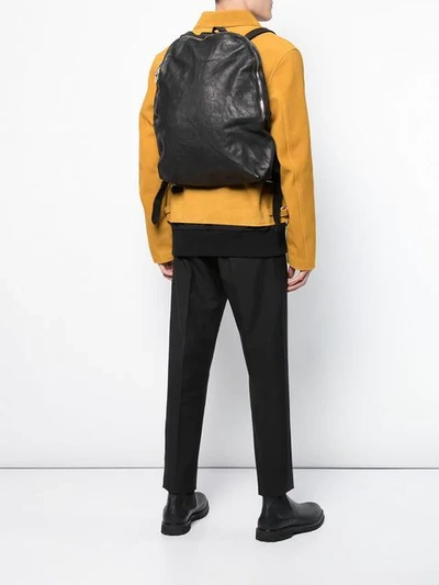 Shop Guidi Zipped Minimal Backpack In Black