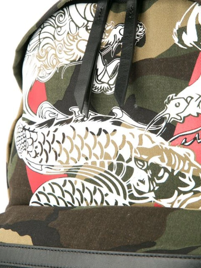 Shop Ports V Dragon Print Backpack In Multicolour