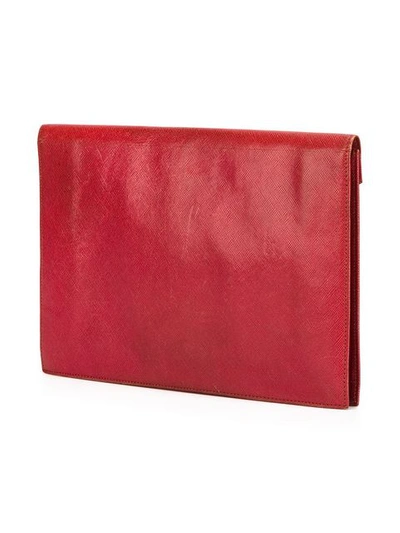 Pre-owned Saint Laurent Clutch Bag In Red