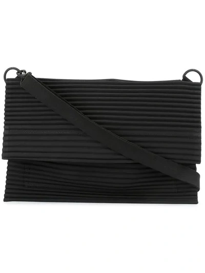 Shop Issey Miyake Pleats Flat Bag In Black