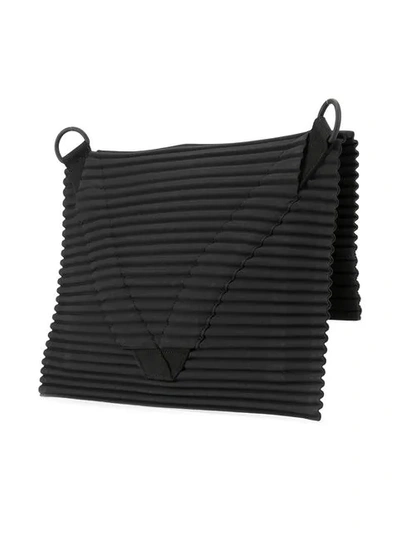 Shop Issey Miyake Pleats Flat Bag In Black