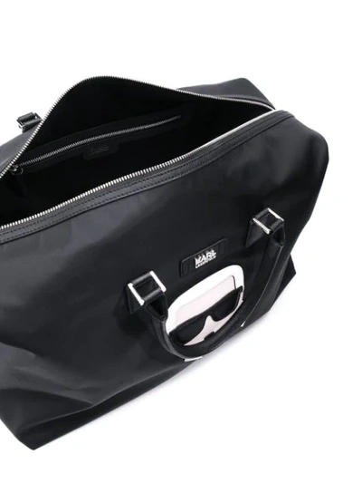 Shop Karl Lagerfeld K/ikonik Weekender Holdall In Black