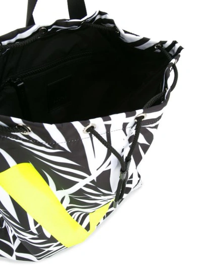 Shop Ports V Leaf Print Backpack With Contrast V Print - White