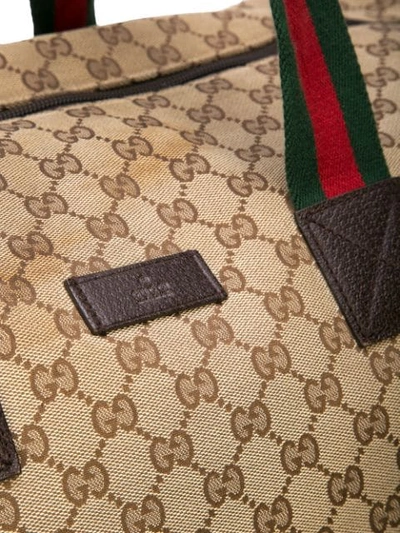 Pre-owned Gucci Monogram Duffle Bag In Brown