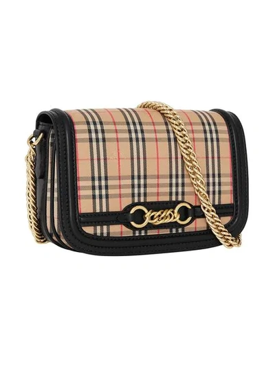 Shop Burberry Handtasche Mit Karomuster In 00100 Black