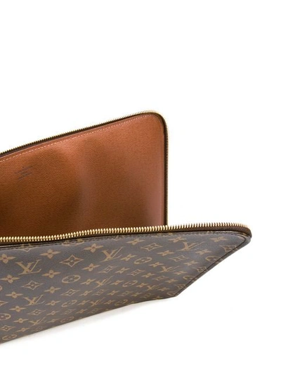 Shop Pre-owned Louis Vuitton Monogram Laptop Travel Clutch Bag In Brown