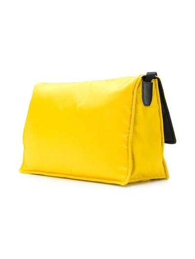 Shop Prada Logo Messenger Bag In F0c5k Giallo+nero