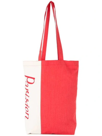 Shop Maison Kitsuné Parisien Print Tote In Red