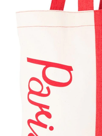 Shop Maison Kitsuné Parisien Print Tote In Red