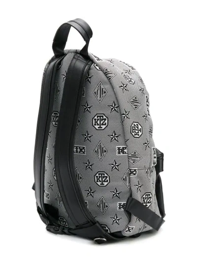 Shop Ktz Monogram Printed Backpack In Black