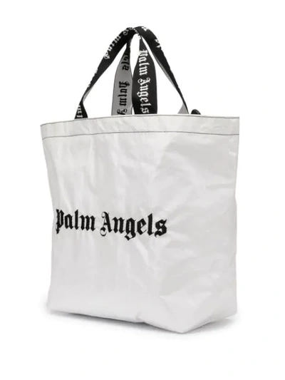 Shop Palm Angels Classic Logo Shopper In White