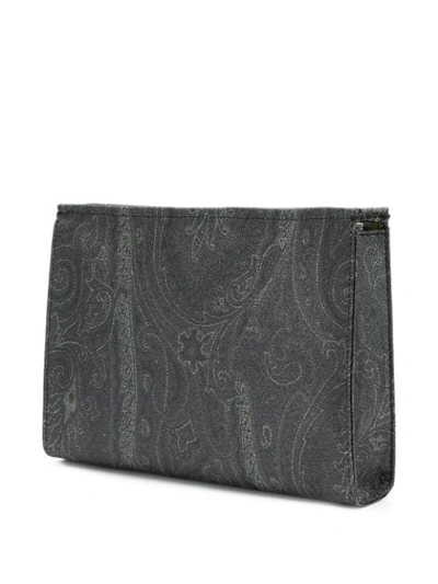 Shop Etro Paisley Print Clutch - Grey