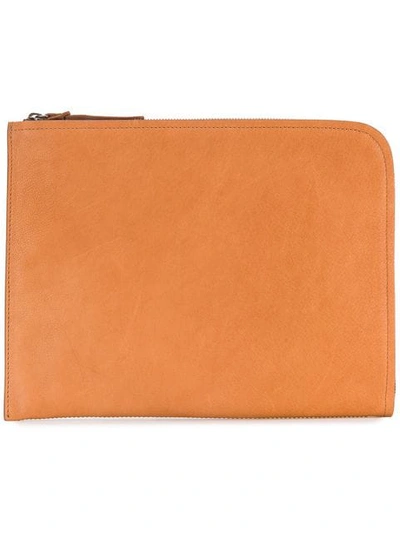 Shop Officine Creative Tablet Zipped Clutch In Brown
